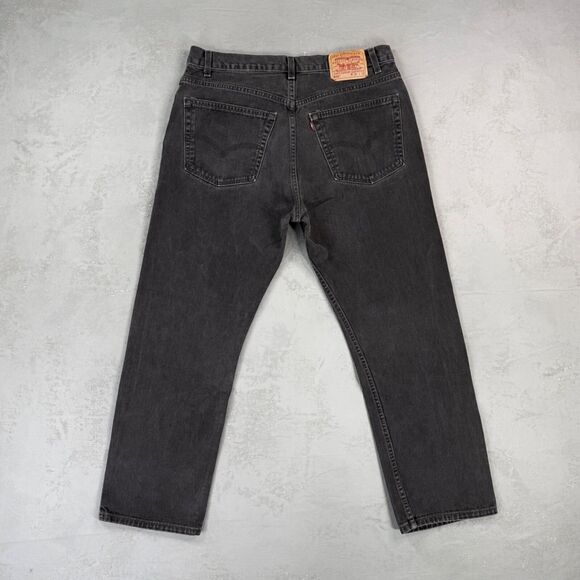 Vintage 2001 Levi's 505 Black Denim Red Tab Jeans MADE IN USA Fit 36 x 29 - Picture 6 of 8